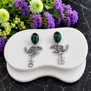 Серебряные серьги Драконы 